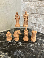 Regnum unique chess set, modern centerpiece chess pieces, artist-designed, Tree House Chess