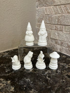 Gnome unique chess set, quirky character chess pieces, artist-designed, Tree House Chess
