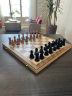 Gothic unique chess set, dark skull chess pieces, artist-designed, Tree House Chess