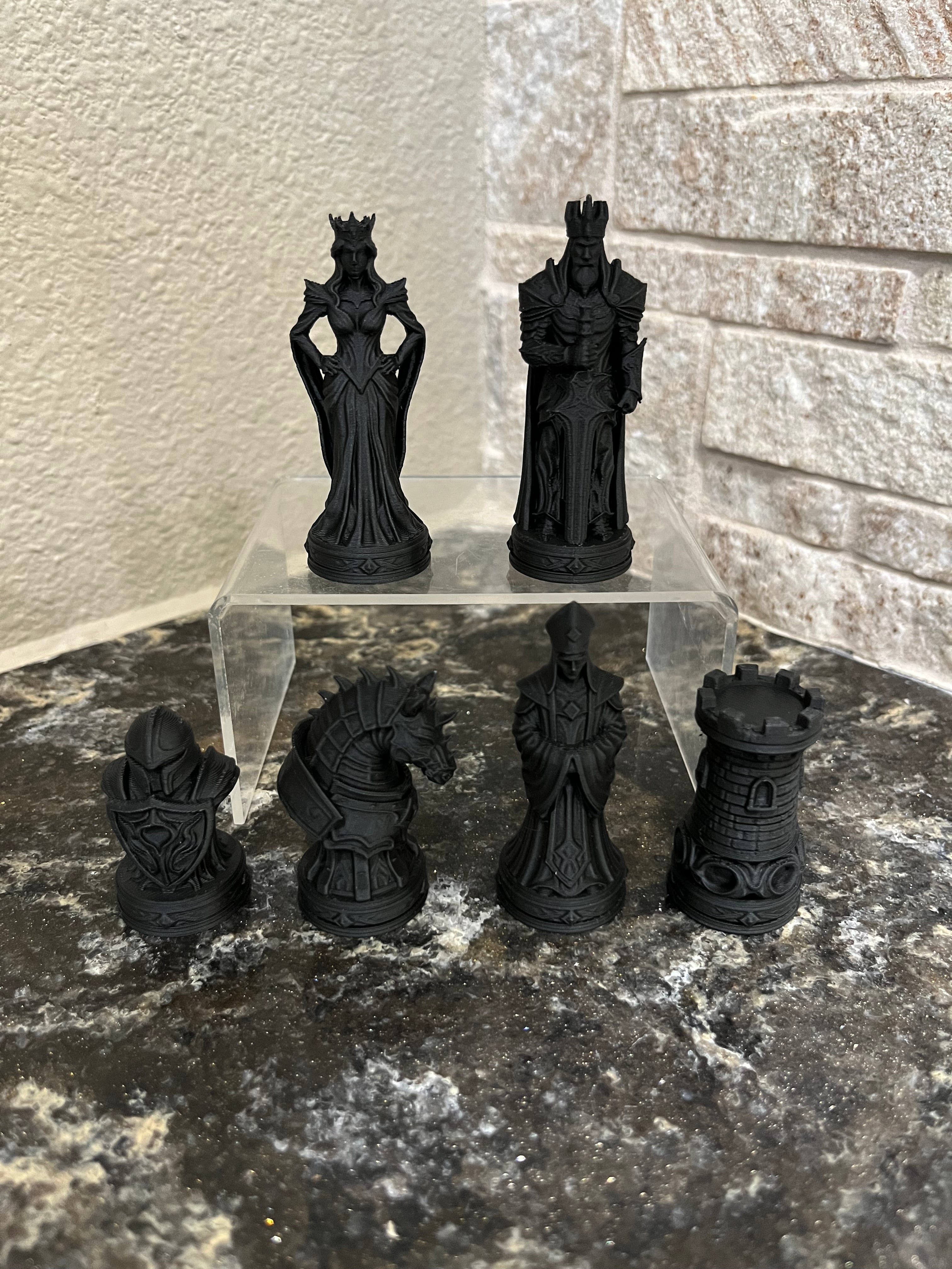 Regnum unique chess set, modern centerpiece chess pieces, artist-designed, Tree House Chess