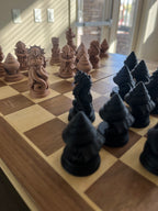 Atlantis unique chess set, ocean fantasy chess pieces, artist-designed, Tree House Chess