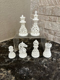 Voronoi unique chess set, geometric cellular pattern chess pieces, artist-designed, Tree House Chess