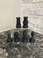 Royalty unique chess set, portrait elegant chess pieces, artist-designed, Tree House Chess