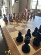 Royalty unique chess set, portrait elegant chess pieces, artist-designed, Tree House Chess