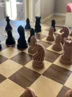 Royalty unique chess set, portrait elegant chess pieces, artist-designed, Tree House Chess