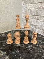 Gothic unique chess set, dark skull chess pieces, artist-designed, Tree House Chess