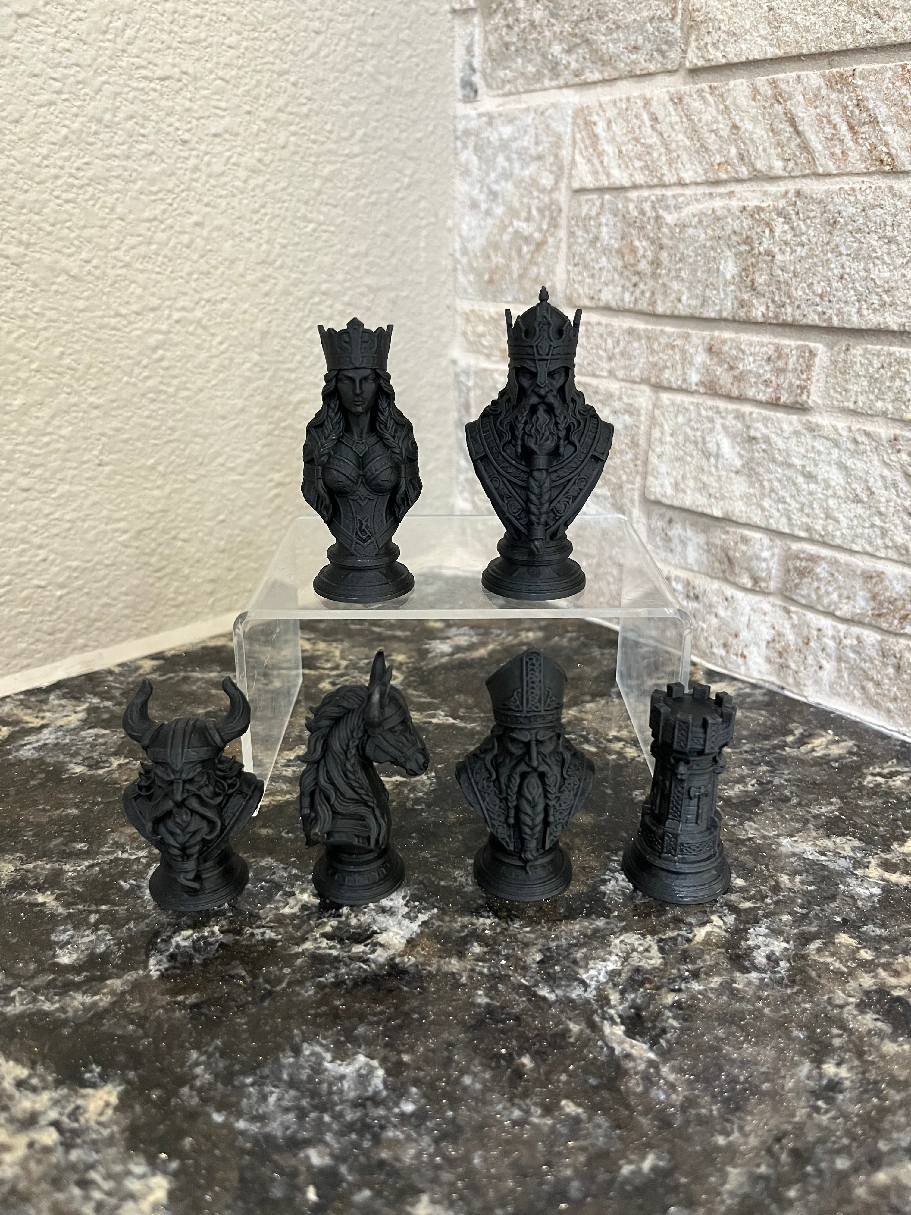 Viking unique chess set, Norse warrior chess pieces, artist-designed, Tree House Chess