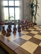 Monarch unique chess set, ornate regal chess pieces, artist-designed, Tree House Chess