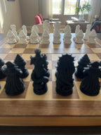 Atlantis unique chess set, ocean fantasy chess pieces, artist-designed, Tree House Chess