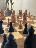 Maharaja artist-designed chess set, Mughal court chess pieces, eco-friendly Bio-Polymer, Tree House Chess