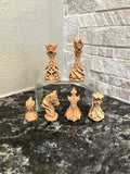 Monarch unique chess set, ornate regal chess pieces, artist-designed, Tree House Chess