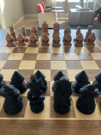 Atlantis unique chess set, ocean fantasy chess pieces, artist-designed, Tree House Chess