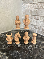Viking unique chess set, Norse warrior chess pieces, artist-designed, Tree House Chess