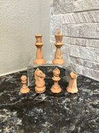 Low-Poly unique chess set, geometric angular chess pieces, artist-designed, Tree House Chess