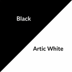 Color swatch with black and Artic White text on a black and white background